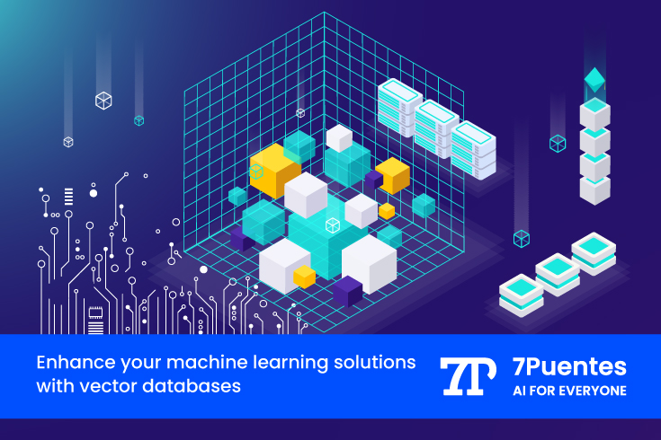 Vectors in cube form representing the power of machine learning with vector databases